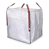 Vegara Stone Saco Big Bag 90x90x90 cm para Escombros y Jardinería, Saca de Polipropileno con Asas, Carga hasta 1000 kg, Bolsa Reutilizable para Obra, Arena, Tierra, Grava, Leña y Residuos, Pack 1 Uds