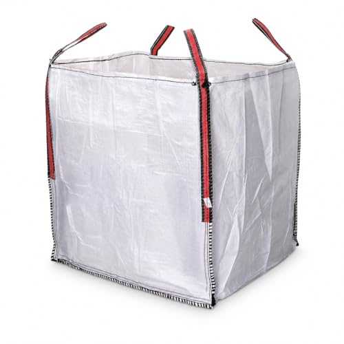 Vegara Stone Saco Big Bag 90x90x90 cm para Escombros y Jardinería, Saca de Polipropileno con Asas, Carga hasta 1000 kg, Bolsa Reutilizable para Obra, Arena, Tierra, Grava, Leña y Residuos, Pack 3 Uds