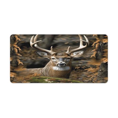 Tapete de escritorio Camouflage Deer con base de goma grande