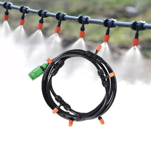 Micro Drip Irrigation Kit Adjustable Nozzle Automatic Watering Kits Garden Micro Irrigation Drip System Plant Watering System for Patio Greenhouse Lawn Mist Cooling System Water Misting Spray