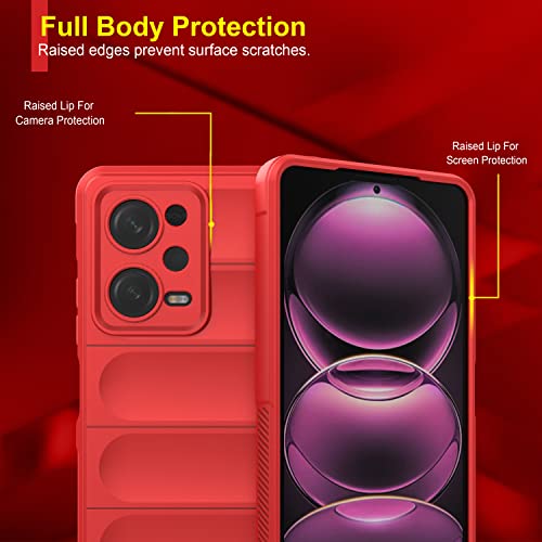Image of Amazon Brand - Solimo Back Case Cover for Mi Redmi Note 12 Pro 5G | Compatible for Mi Redmi Note 12 Pro 5G Back Case Cover | Matte Case | Liquid Silicon Magic Case with Camera Protection | Red