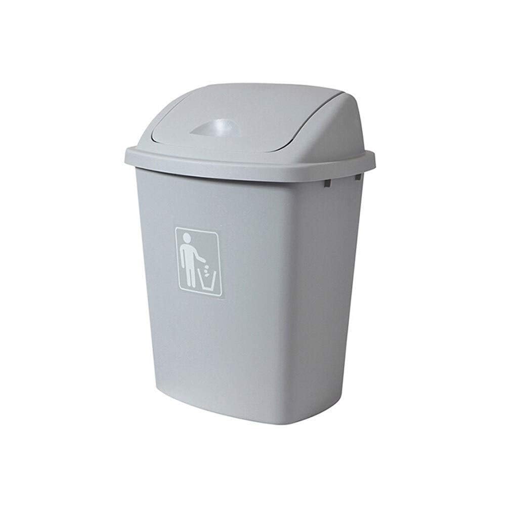 Trash Can Outdoor with Large Capacity Kitchen Household Classroom Bathroom(Gris,30l)