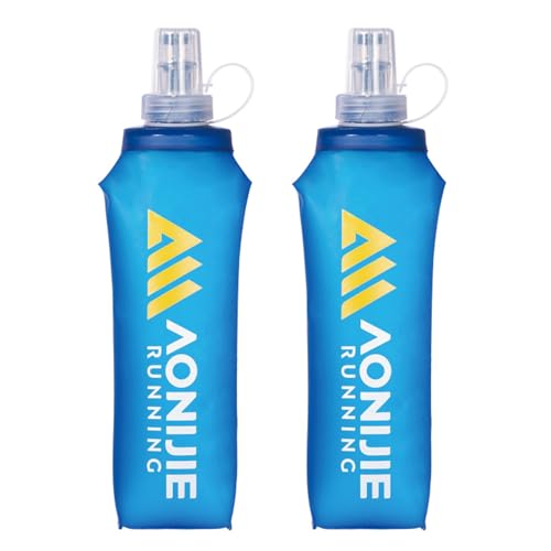 TRIWONDER Soft Flask TPU Botella de Agua Plegable sin BPA 250/500ml para Mochila de Hidratación para Trail Running Senderismo Correr Ciclismo (500ml - 2 piezas)