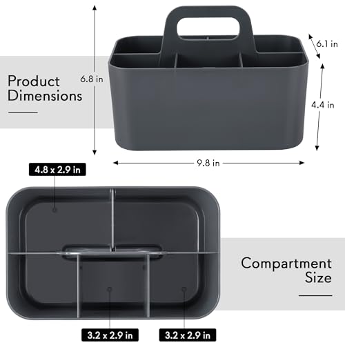 Image of Tiawudi Multipurpose Caddy Organizer, Plastic Caddy with Handle, Stackable Desk Organizer for Stationery, Marker and Pencil, Office Supplies Organizer, Dorm Caddy