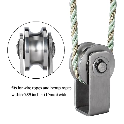 Shinico Cable Pulley Wheel Stainless Steel, Bearing Inside, Rope Pulley For Pulley System, 2 Pack #TOP2