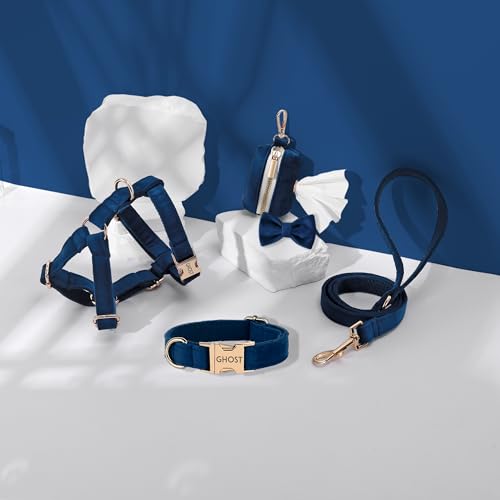 image for HELLO ACCESSORIES Velvet Harness Set, Gift for Pet Owners, Custom Dog 