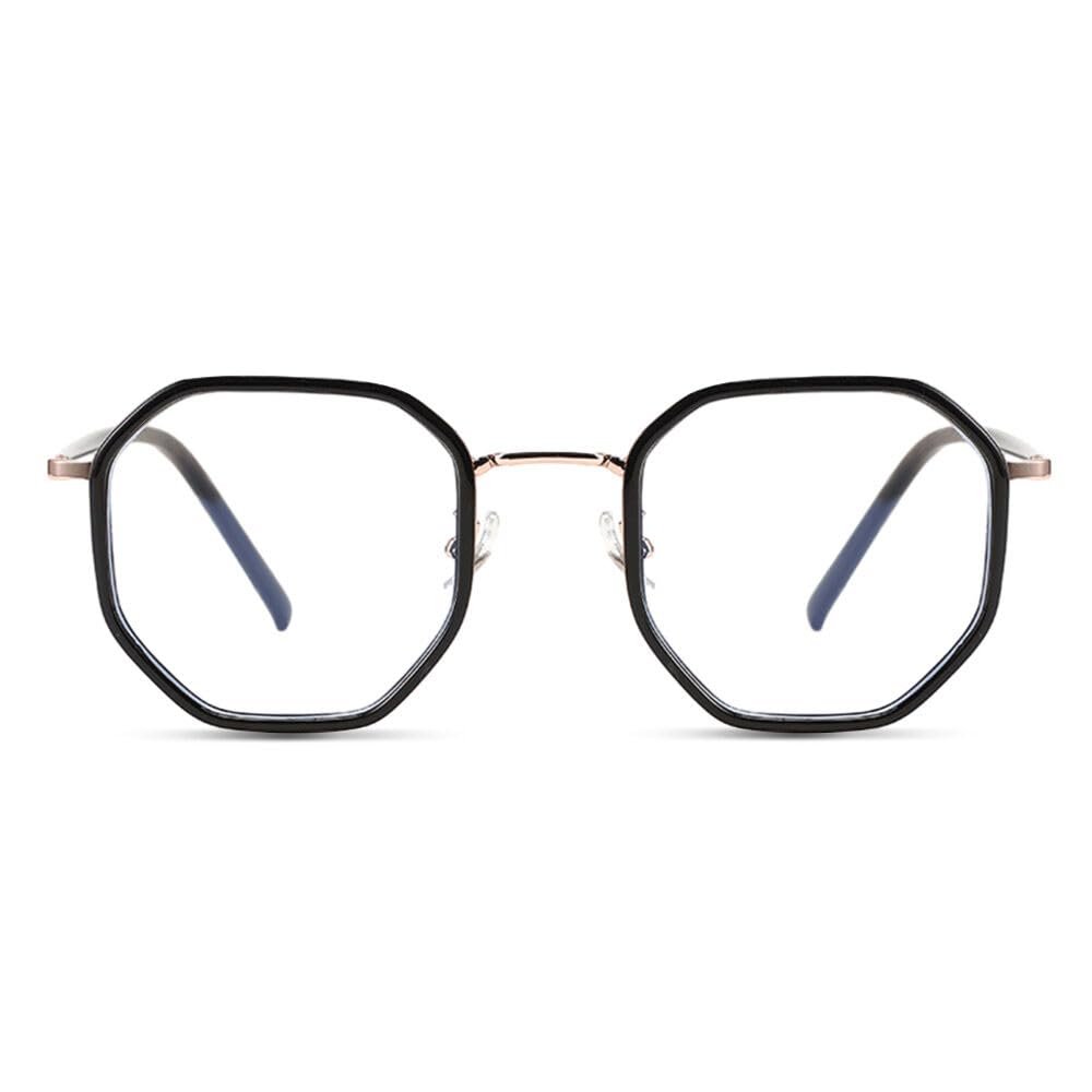 Donna Geometrico Occhiali da Lettura Vintage:TR+Metallo Montatura nti Luce Blu Protezione Occhiali Montatura Intera Occhiali da Lettura per Ragazza Uomo