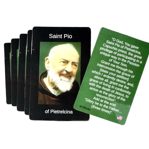 Cartes de communion Saint Pio de Pietrelcina, lot de 24 images cadeaux de baptême avec bénédiction