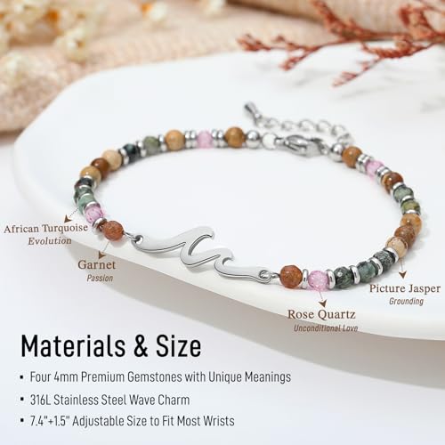 Image of TONY & SANDY Friend Gifts for Women, Unique Birthday Gifts for Women, Sister Gift from Sister, Wave Bracelet, Christmas Stocking Stuffers for Woman Female, Bestie Friendship Bracelets