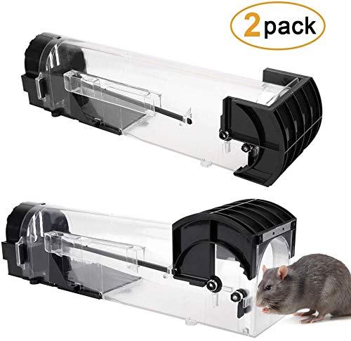 Preisvergleich Produktbild Mausefalle Lebend,2 Stück Lebendfallen Mäuse ,Professionelle Kastenfalle - Mäuse lebend,Wiederverwendbare Mausefalle Kastenfalle ,No Kill Traps Mäuse mit Lebendfang,Haustiere und Kinderfreundlich