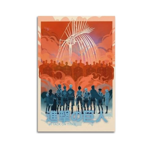 TRFJHDTRE Póster decorativo de anime Attack on Titan para parede e impressão artística moderna para quarto, 20 x 30 cm