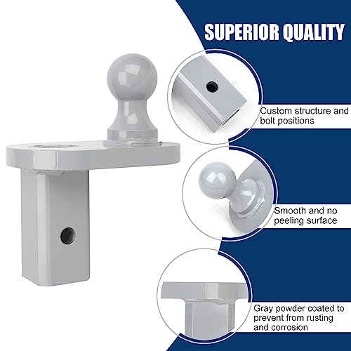 B.ZSSY GNXA4085 4\'\' inches Offset Ball Extender Compatible with Turnoverball Gooseneck Trailer Hitches 20000 Lbs Gtw/5000 Lbs Vtw Heavy Duty Steel Trailer Hitches Ball