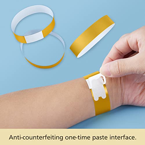 ASTARON Eintrittsbänder 400 Stück, Gold Einlassbänder für Events, Wasserdichte Festival Eintrittsbänder, Event Papierarmbänder Party Handgelenkband für Partys, Veranstaltungen, Clubs, Konzerte