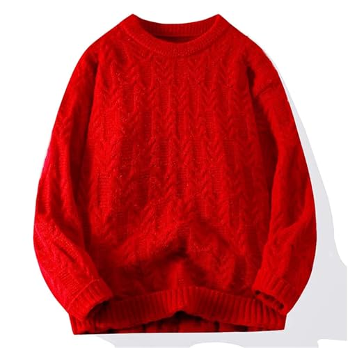 Mens Round Neck Ribbed Neckline Sweater Thick Warm Fashion Trend Crisp Shape Thin Fabric Comfortable3