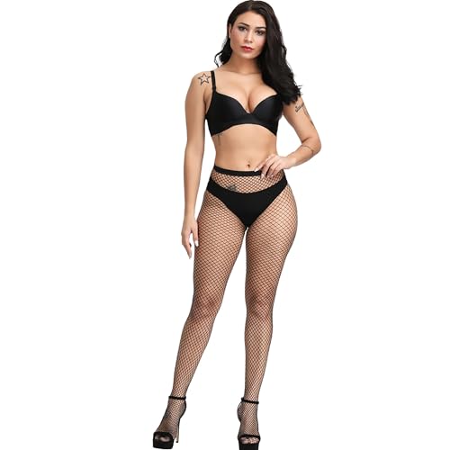 Image of Bestjybt Womens Fishnet Tights High Waist Mesh Fish Net Stockings Pantyhose | Cool Pattern, Sexy, Perfect For Daily Use, Costume Halloween Cospaly, Versatile, Stretchy, Non-Itchy, Great Fit