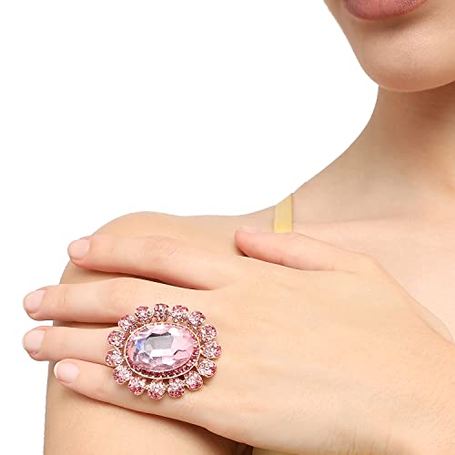 Image of SOHI Cocktail Ring for Women & Girls, Chunky Ring, Finger Ring, adjustable ring, Ladies Ring, Gold Plated Ring, aesthetic jewellery, hand ring for women