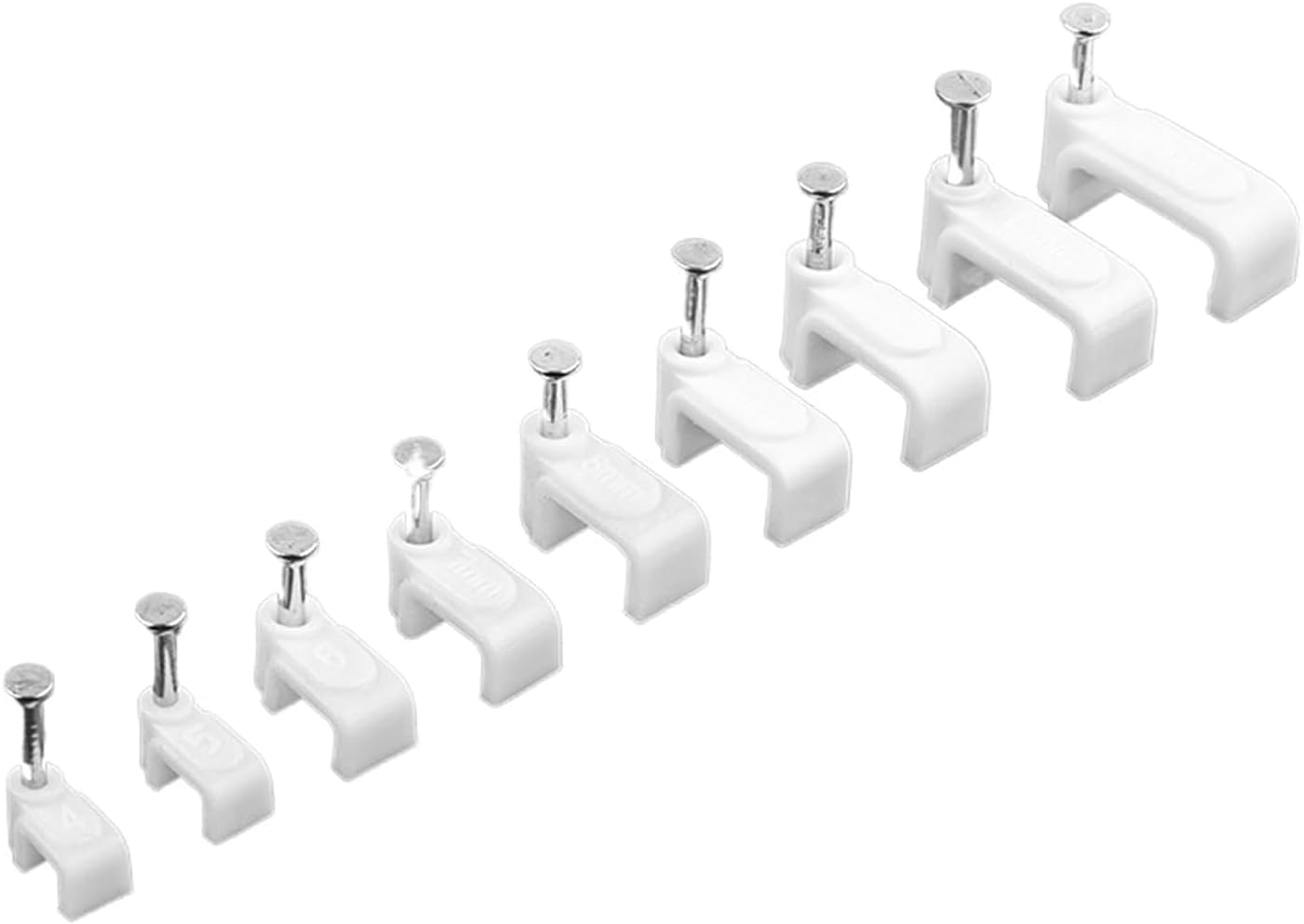 Line Clip， Cable Tidy Nail Clips,Wire,100PCS Flat Clip Management Electrical Cord Tie Holder 4mm,6mm,7mm,8mm,9mm,10mm,12mm,14mm(4mm)