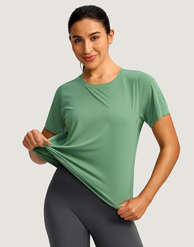 Image of Women's Short Sleeve Workout Shirts UPF 50+ Sun Protection T-Shirts Quick Dry Breathable Gym Running Hiking Tops for Women