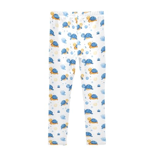 Girls Leggings Ocean Turtles Dots Soft Toddler Leggings for Girls Kids Pants Size 4T-10T2