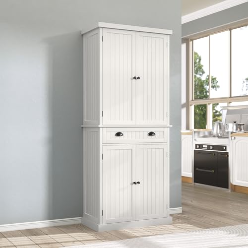 ARTPOWER 72' Tall Kitchen Pantry Storage Cabinet with Drawer and Adjustable Shelves, Pantry Cabinet...