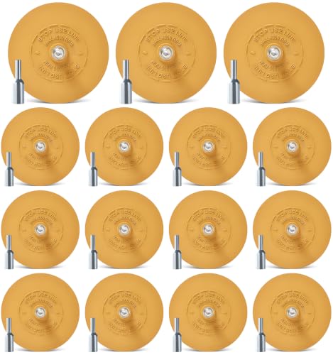 Image of 15 Pack Decal Remover Eraser Wheel Rubber Eraser Wheel for Drill Removes Car Stripes Vinyl Tapes and Graphics Rubber Eraser Wheel Tool Kit for Cars, RV, Motorcycles Sticker Remover Tool