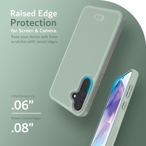 TUDIA DualShield Grip Designed for Samsung Galaxy A55 5G Case (2024), [MergeGrip] Military Grade Dual Layer Shockproof Slim Tough Heavy Duty Protective Phone Case for Galaxy A55 (Green Lily)
