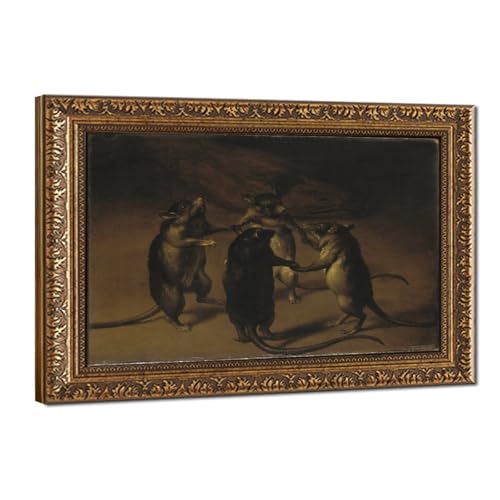 La danse des rats Ferdinand Van Kessel impression toile décoration murale cadre 50x76