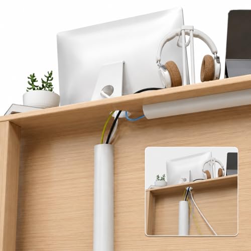 Cache-câble blanc en silicone de 99 cm pour TV et bureau