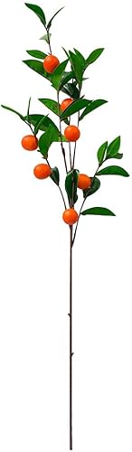 Miniatura 1 de Fruta naranja artificial botánica de primavera de 35 pulgadas para decoración del hogar de fiesta de flores sintéticas