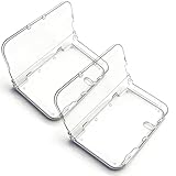 QUBAMG 2 Pack New 3DS XL Shell Case, Hard Clear Crystal Protective Cover Skin Accessory Compatible with New Nintendo 3DS XL LL (2015) Console, Transparent White