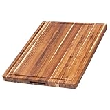 Teakhaus Cutting Board - Small (S) Wood Cutting Board with Juice Groove - Holiday Gift Ideas for Men and Women - Gift-Ready, Reversible, Edge Grain Wood, Knife Friendly - FSC Certified