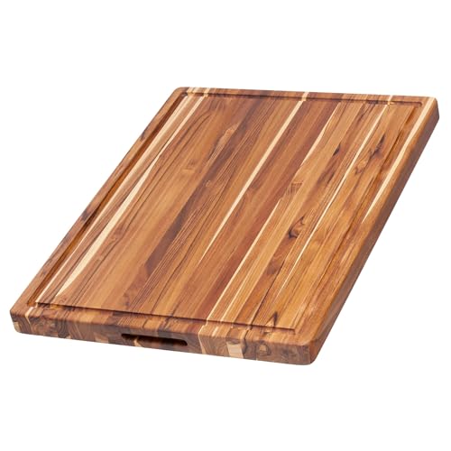 Teakhaus Cutting Board - Small (S) Wood Cutting Board with Juice Groove - Holiday Gift Ideas for Men and Women - Gift-Ready, Reversible, Edge Grain Wood, Knife Friendly - FSC Certified