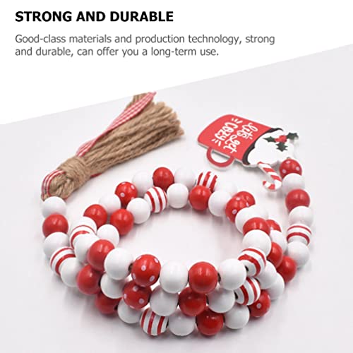 Imikeya Wooden Beads Garland: Farmhouse Wood Bead Garland For Tiered Tray Christmas Hanging Pendant Wood Bead Pendant Boho Wooden Garland Modern Farmhouse Decor #TOP7