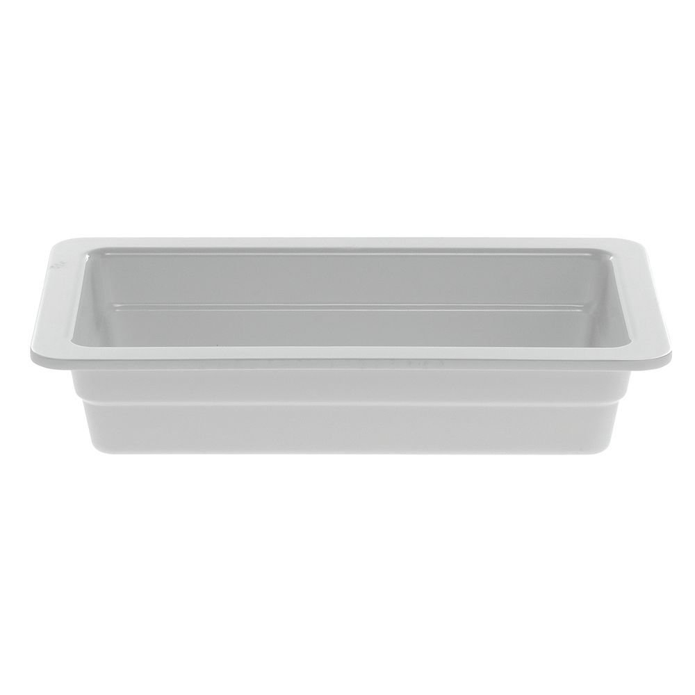 Serving Bowl Display Bowl 1/3 Size White Melamine - 12 1/2 L x 6 3/4 W x 2" H by HUBERT – Plastic, White, Model H0027-WHITE
