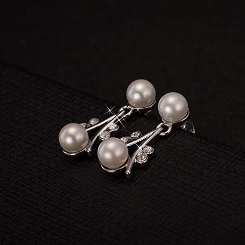 Boucles d'oreilles pendantes plaquées or anti-allergie avec perle