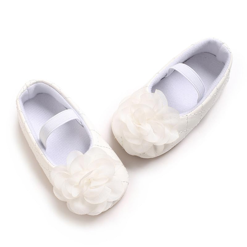 Baby Girl Shoes Baby Mary Jane Flats Princess Floral Dress Shoes Crib Shoe for Newborns, Infants, Babies, and Toddlers3