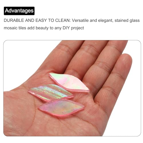 Mosaico de vidrio rosa AB de 15 mm para reparar y personalizar objetos 5