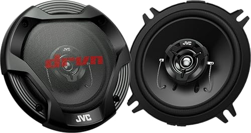 JVC CS-DR522 DRVN Series, 13 cm 2-Wege-Autolautsprecher, 260 W Spitzenbelastbarkeit, 40 W RMS, 4 Ohm, 25 mm Kalottenhochtöner, Black Polypropylene Woofer Cone, inkl. Abdeckung, 2 Stück