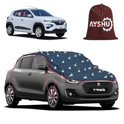 Image of AYSHU Water-Resistant Spike Car Cover for Renault Kwid - Protects from Dogs, Monkeys, Dust, Sunlight & UV - Full Roof Universal Fit