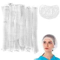 50 Stück Haarnetz Küche Einweg PP Haarnetze Küche 61 cm OP Haube aus Vlies Stoff Weiße Haarnetz Kopfhaube Hair Cover, für Herren/Damen, Bonet Haube für Haare Medizinische Universalgröße