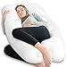 NiDream Bedding Premium U Shape Pregnancy Pillow - Maternity Pillow - for Side Sleeping - for Growing Tummy Support - with 100% Cotton Zipper Removable Cover(White)