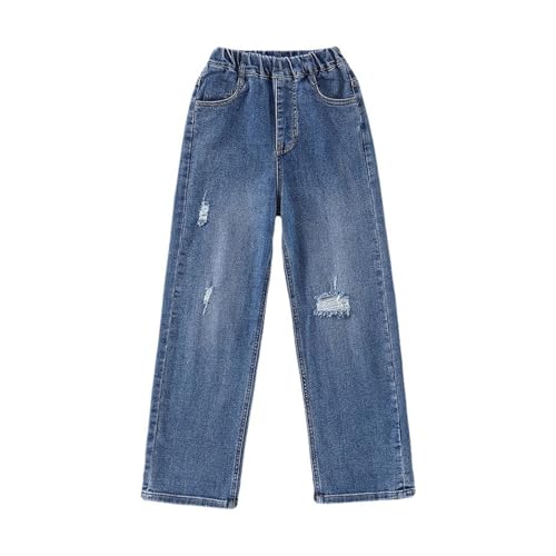 Girls Ripped Jeans High Waisted Distressed Denim Pants Wide Leg Destroyed Boyfriend Jeans with Pockets3