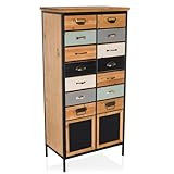 hjh LIVING cómoda con Dos Puertas Dobles CONTINENTO High Mueble de almacenaje con cajones de imitación para Aspecto de botica, 60 x 37 x 123 cm