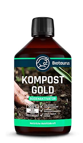 Biotaurus Kompostgold ● Natürlicher Kompostbeschleuniger auf Basis lebender Mikroorganismen ● 250ml