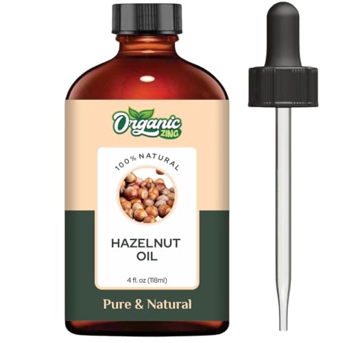 Image of Organic Zing Hazelnut (Corylus Avellana) Oil | Pure & Natural Carrier Oil for Skincare, Hair Care, Aroma & Diffuser - 118ml /3.99fl oz