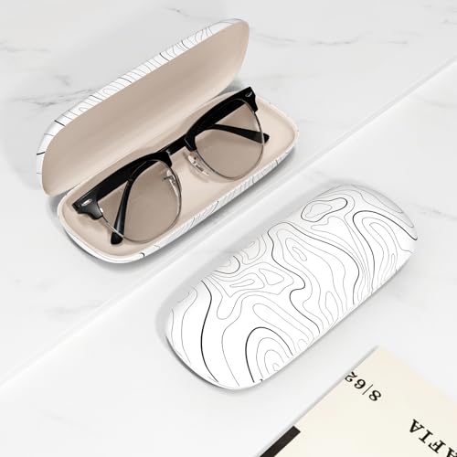 Image of Eyeglasses Case, Portable Hard Shell Protective Case for Glasses, Eyeglass Holder Box for Women with Cleaning Cloth