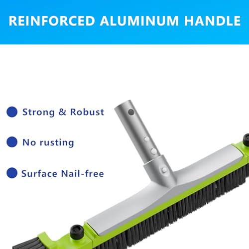 Image of Sepetrel 20 inch Pool Brush Head for Cleaning Walls,Heavy Duty Inground /Above Ground Swimming Pool Scrub Brushes with Premium Strong Bristle & Reinforced Aluminium Back