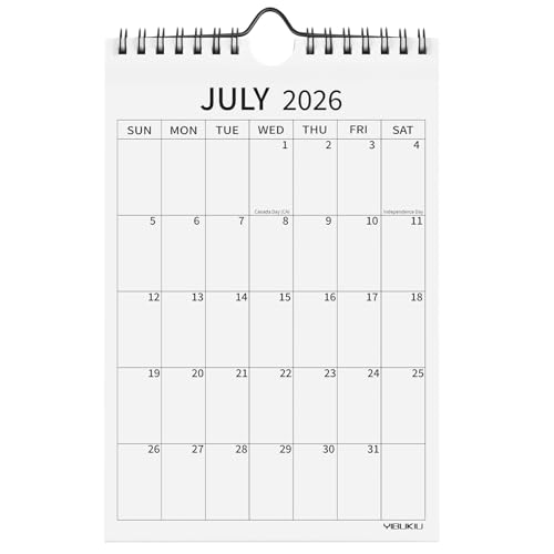 Yibukiu Small Wall Calendar 2026-2028 24 Months 6x9 Mini Calendar July 2026 to June 2028 Minimalist Little Notepad Calendar for Fridge Work Desk