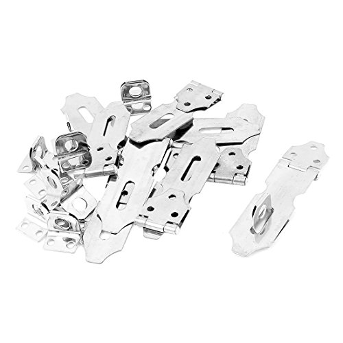 Image of uxcell Door Safety Lock 3.5 Inch Metal Padlock Hasp Staple Silver Tone 10pcs