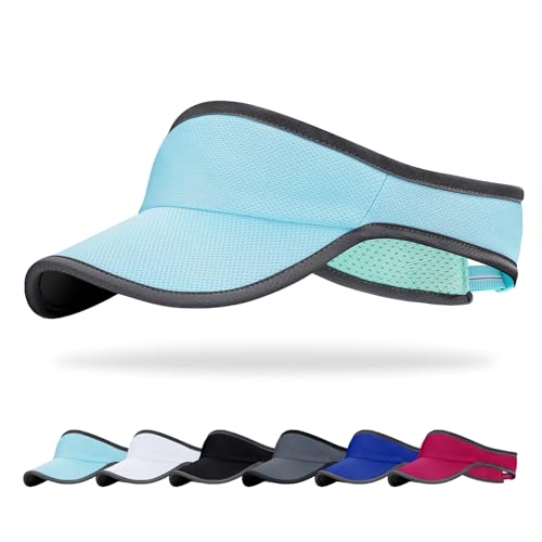 Trodalo Sports Sun Visor for Men Women, Lightweight Soft Quick-Dry Visor Hat, Packable Tennis Golf Running Visor